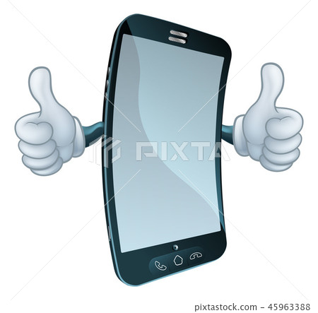 Mobile Cell Phone Mascot Cartoon Character 45963388