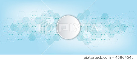 Geometric abstract background with hexagons elements. Medical background texture for modern design Geometric abstract background with hexagons elements. Medical background texture for modern design 45964543