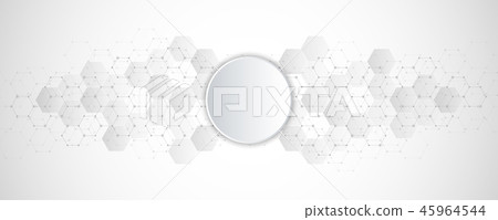 Geometric abstract background with hexagons elements. Medical background texture for modern design Geometric abstract background with hexagons elements. Medical background texture for modern design 45964544