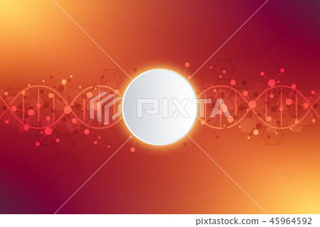 DNA strand and molecular structure. Genetic engineering or laboratory research. Background texture 45964592
