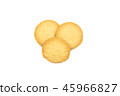 top view of three butter cookies. 45966827