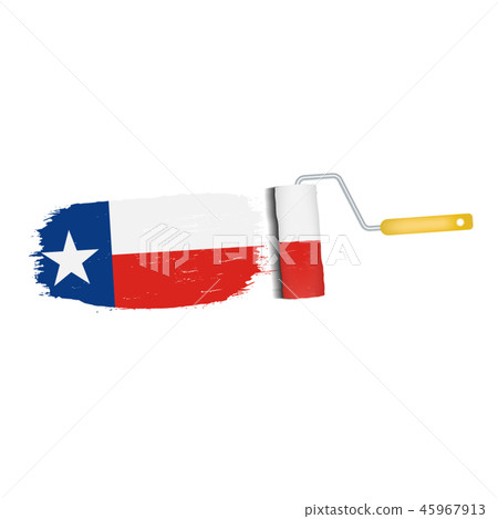 Brush Stroke With Texas National Flag Isolated... - Stock Illustration ...