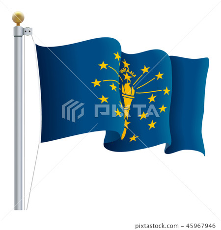 Waving Indiana Flag Isolated On A White Background. Vector Illustration. 45967946