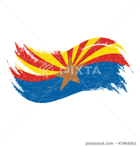 National Flag Of Arizona, Designed Using Brush Strokes Isolated On A White Background. Vector National Flag Of Arizona, Designed Using Brush Strokes Isolated On A White Background. Vector 45968061