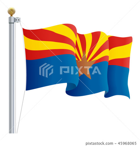 Waving Arizona Flag Isolated On A White Background. Vector Illustration. Waving Arizona Flag Isolated On A White Background. Vector Illustration. 45968065