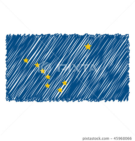 Hand Drawn National Flag Of Alaska Isolated On A White Background. Vector Sketch Style Illustration. Hand Drawn National Flag Of Alaska Isolated On A White Background. Vector Sketch Style Illustration. 45968066