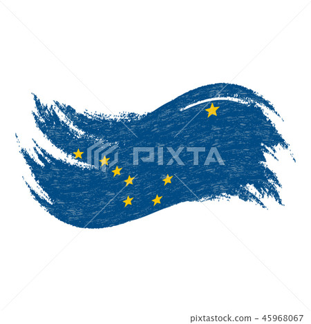 National Flag Of Alaska, Designed Using Brush Strokes Isolated On A White Background. Vector National Flag Of Alaska, Designed Using Brush Strokes Isolated On A White Background. Vector 45968067