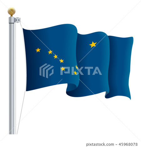 Waving Alaska Flag Isolated On A White Background. Vector Illustration. 45968078