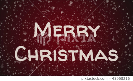 Greeting card Merry Christmas, white letters, red background Greeting card Merry Christmas, white letters, red background 45968216
