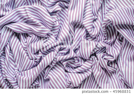 Crumpled striped fabric shirt background 45968831