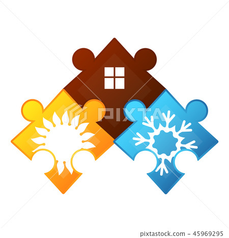 Air conditioner puzzles symbol Air conditioner puzzles symbol 45969295