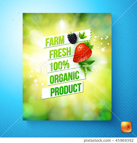 Farm fresh 100 percent organic product vector card Farm fresh 100 percent organic product vector card 45969392