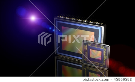 Digital camera sensor compared to phone matrix 45969598