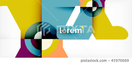 Geometric colorful shapes composition abstract background. Minimal dynamic design 45970089