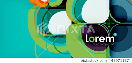 Round triangles geometric shapes composition Round triangles geometric shapes composition 45971187