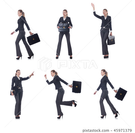 Woman businesswoman isolated on white Woman businesswoman isolated on white 45971379