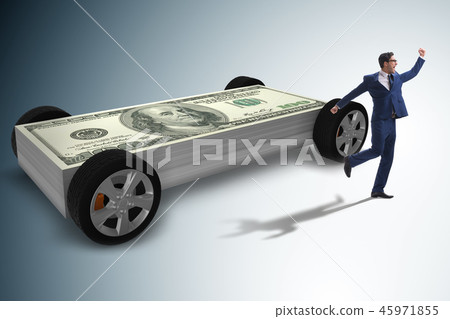 Businessman in the business concept with dollar car 45971855