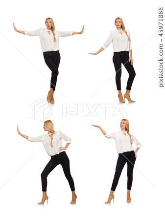 Pretty girl in office attire isolated on white 45971868