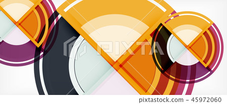 Modern geometric circles abstract background, colorful round shapes with shadow effects 45972060