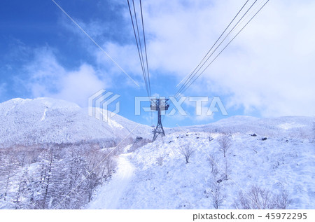 Snowy mountain seen from Kita Yatsugatake ropeway 45972295