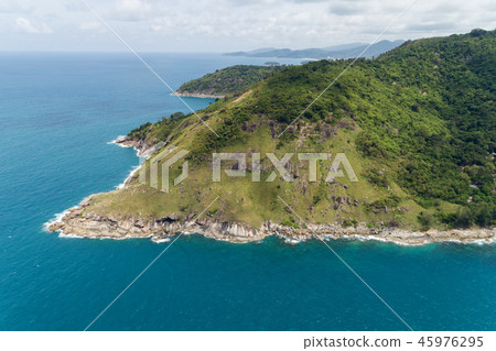 Aerial view drone shot of Laem krating viewpoint Aerial view drone shot of Laem krating viewpoint 45976295