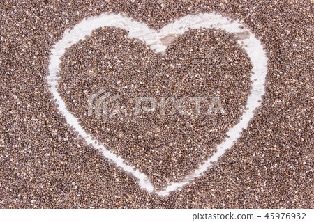 Heart shaped chia seeds 45976932