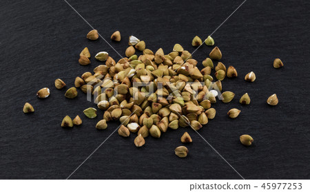 Green buckwheat on black background 45977253