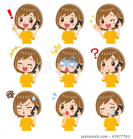 Phone woman set Phone woman set 45977763