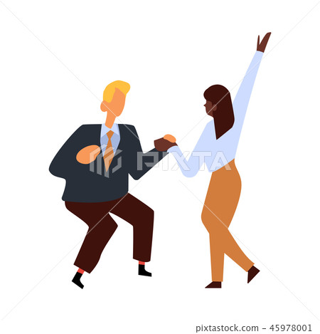 Vector flat business people corporate party dance - Stock Illustration ...