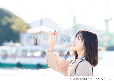 女人的旅程Onomichi即時相機在海邊 45978099