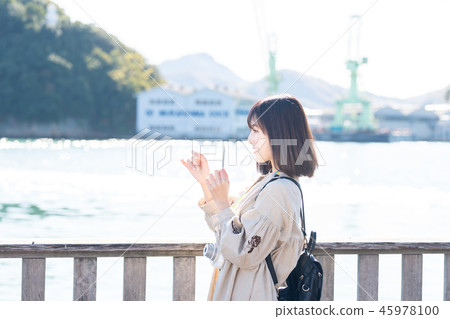 女人的旅程Onomichi即時相機在海邊 45978100