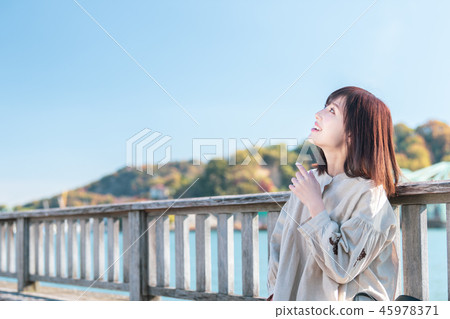 女人的旅程Onomichi即時相機在海邊 45978371