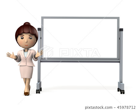 Young woman commenting next to a whiteboard 45978712
