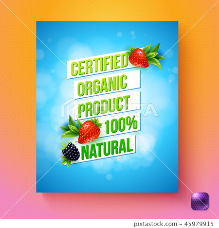 Certified organic product 100 percent natural vector card Certified organic product 100 percent natural vector card 45979915