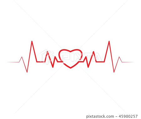 heart beat line vector - Stock Illustration [45980257] - PIXTA