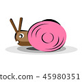 Snail character mascot on white background flat vector illustration 45980351