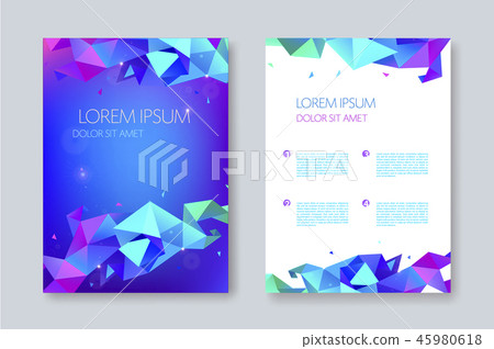 Vector geometric abstract brochure design, facet triangle style. flyer, poster template. 45980618