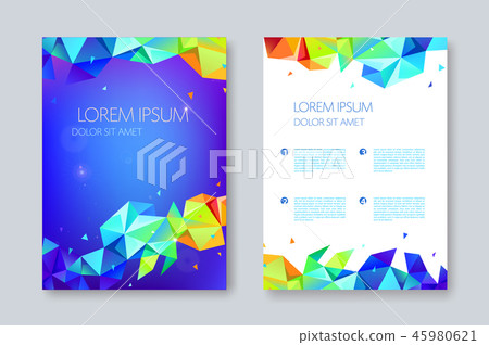 Vector geometric abstract brochure design, facet triangle style. flyer, poster template. Vector geometric abstract brochure design, facet triangle style. flyer, poster template. 45980621