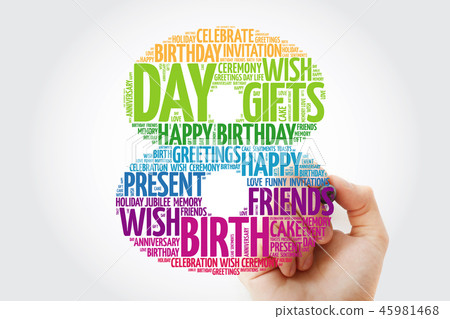 Happy 8th birthday word cloud collage Happy 8th birthday word cloud collage 45981468