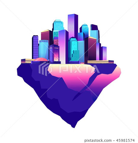 futuristic ultraviolet city 45981574