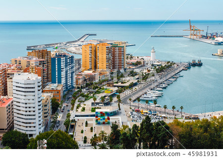 aerial view of Malaga in a beautiful spring day 45981931