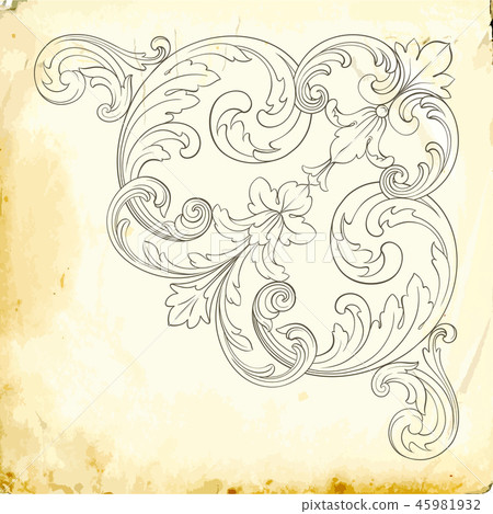 Vector baroque of vintage elements for design.  45981932