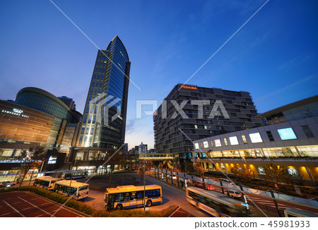 Kawasaki cityscape in Japan Overlooking the street of "Kawasaki Station West Exit" (night view) 45981933