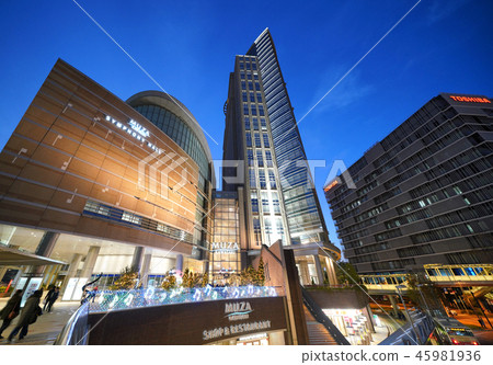 Kawasaki cityscape in Japan Overlooking the street of "Kawasaki Station West Exit" (night view) 45981936