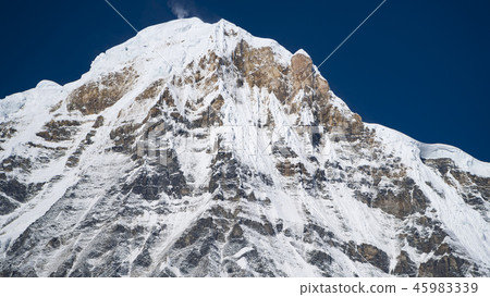 Himalayas mountain landscape in the Annapurna region. Annapurna peak in the Himalaya range, Nepal Himalayas mountain landscape in the Annapurna region. Annapurna peak in the Himalaya range, Nepal 45983339