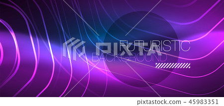 Neon glowing lines, magic energy space blue light concept, abstract background wallpaper design Neon glowing lines, magic energy space blue light concept, abstract background wallpaper design 45983351