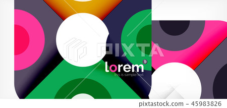 Colorful trendy geometric shapes background Colorful trendy geometric shapes background 45983826
