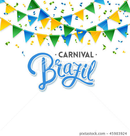 Carnival Brazil Party Flags and Text vector image Carnival Brazil Party Flags and Text vector image 45983924