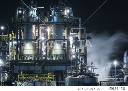 Himeji factory Night view Himeji factory Night view 45985458
