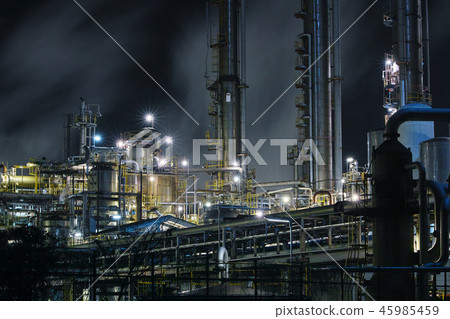 Himeji factory Night view Himeji factory Night view 45985459